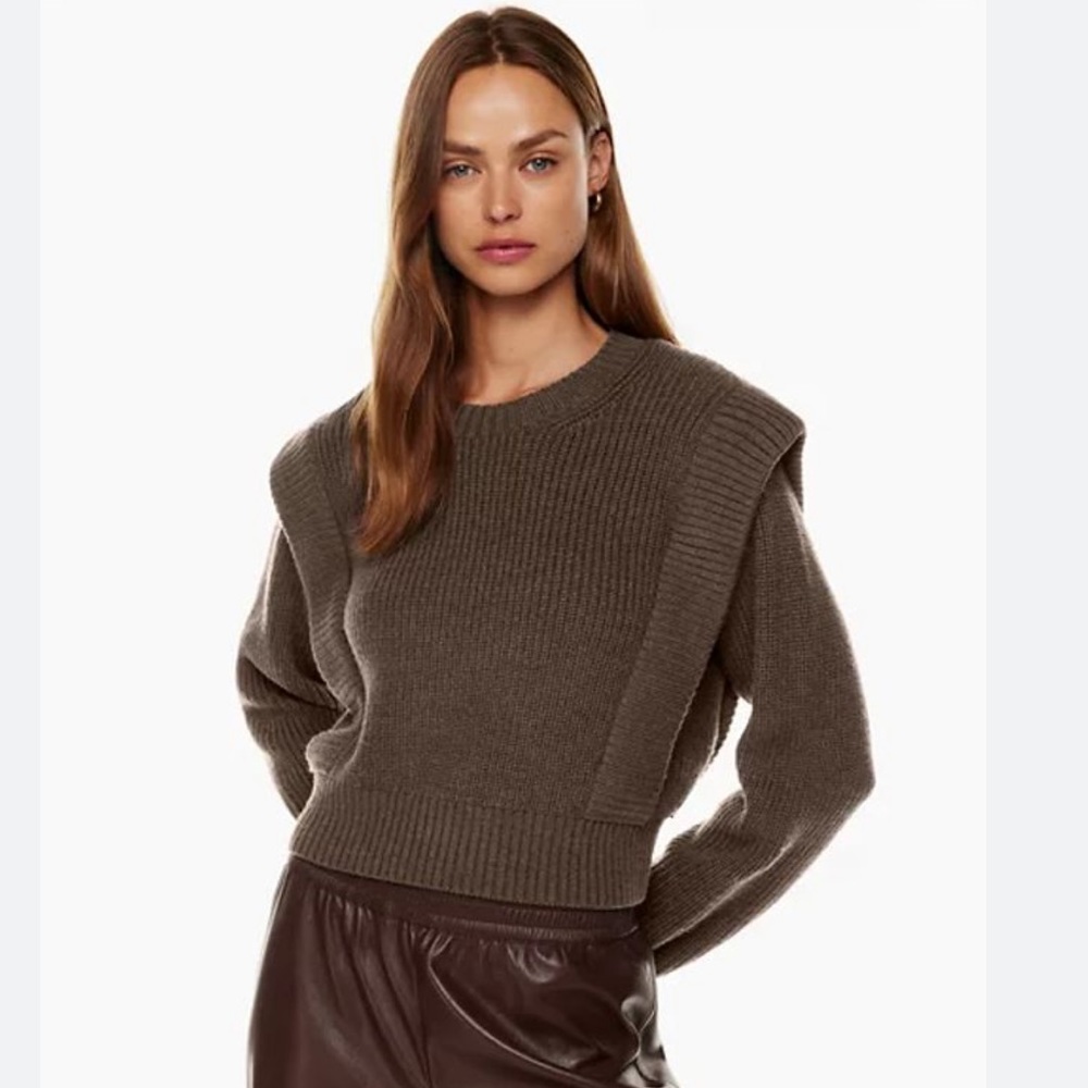 Aritzia Babaton Grazia Sweater Rich Mocha Brown NWT